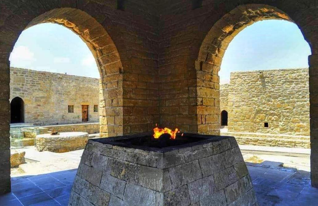 Ateshgah is also known as the fire temple of Baku in Azerbaijan. It is one of the three Zoroastrian temples in the world.
