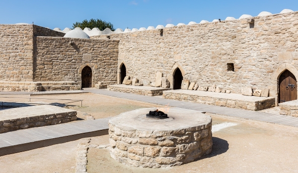 Ateshgah of Baku, sometimes called the Fire Temple of Baku, is home to an eternal flame.