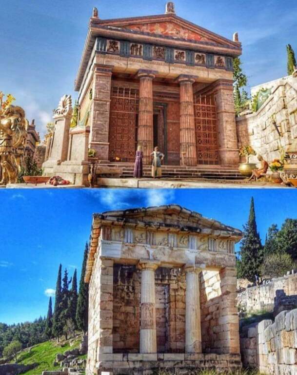 One of the most remarkable structures in the Sanctuary of Apollo in Delphi is the Treasury of the Athenians.